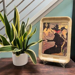 'Divan Japonais' by Henri de Toulouse-Lautrec Bamboo Wood tray